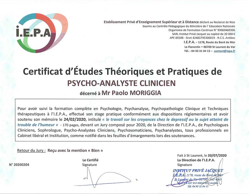 Certificat d'études IEPA